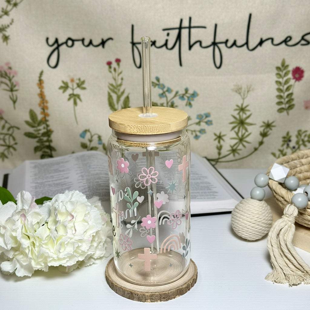 Jesus Saved My Life - 16oz Glass Cup💕